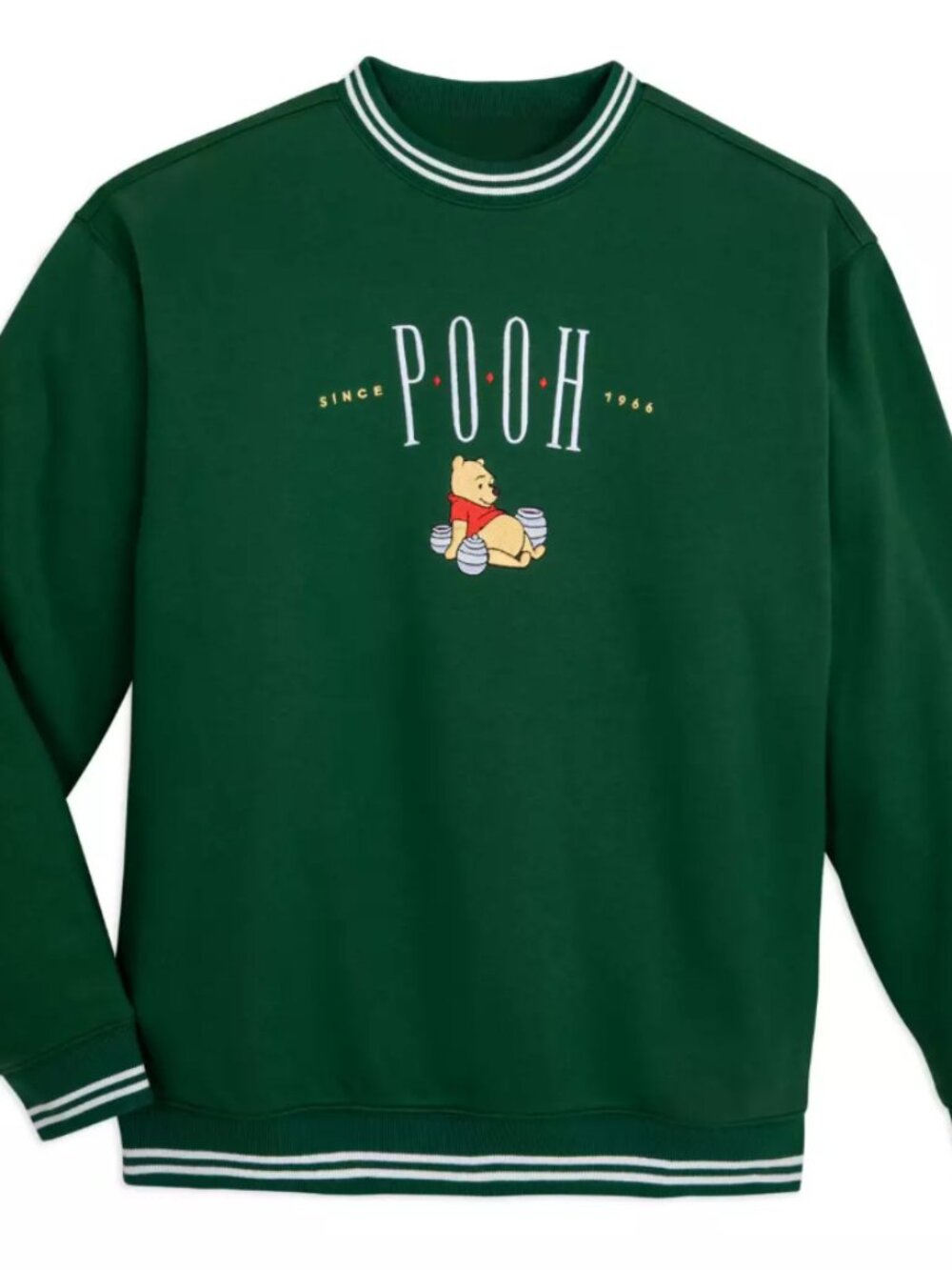 Winnie the Pooh Green Retro-Style Pullover Sweatshirt for Adults Size Medium